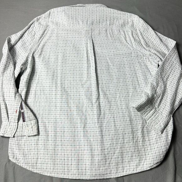 carbon 2 cobalt Shirt Men 2XL White Geometric Cotton Long Sleeve Button Up - Picture 2 of 11